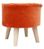 Puffy Fabric Seating Stool in Solid Rust Colour