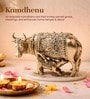 Golden Pure Brass Kamdhenu Cow with Calf Idol