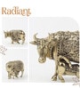 Golden Pure Brass Kamdhenu Cow with Calf Idol