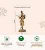 Golden Pure Brass Krishna with Flute Idol