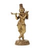 Golden Pure Brass Krishna with Flute Idol