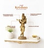 Golden Pure Brass Krishna with Flute Idol