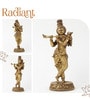 Golden Pure Brass Krishna with Flute Idol