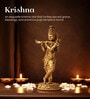 Golden Pure Brass Krishna with Flute Idol