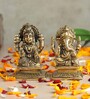 Golden Pure Brass Laxmi Ganesh Idols