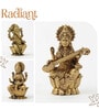 Golden Pure Brass Laxmi Ganesh Saraswati Idol Set