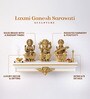 Golden Pure Brass Laxmi Ganesh Saraswati Idol Set