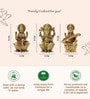 Golden Pure Brass Laxmi Ganesh Saraswati Idol Set