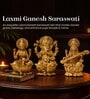 Golden Pure Brass Laxmi Ganesh Saraswati Idol Set