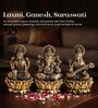 Golden Pure Brass Laxmi Ganesh Saraswati Idols