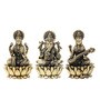 Golden Pure Brass Laxmi Ganesh Saraswati Idols