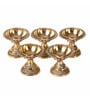 Pure Brass Laxmi Kuber Diya  (Pack Of 5)