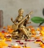 Golden Pure Brass Saraswati Maa Idol