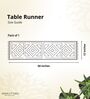 Pure Cotton & Crochet 14X60 Inches Table Runner In Mustard & Off White