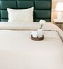 Beige Diamond Pattern Single Bedspread With 1 Pillow Cover