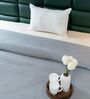 Blue Diamond Pattern Single Bedspread With 1 Pillow Cover