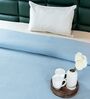 Blue Diamond Pattern Single Bedspread With 1 Pillow Cover