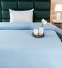 Blue Diamond Pattern Single Bedspread With 1 Pillow Cover