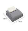 Blue Diamond Pattern King Sized Bedspread With 2 Pillow Covers