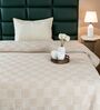 Beige Bedspread Huck Lace Pattern Single Bedspread With 1 Pillow Cover