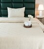 Beige Bedspread Huck Lace Pattern Single Bedspread With 1 Pillow Cover