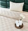 Beige Bedspread Huck Lace Pattern Single Bedspread With 1 Pillow Cover