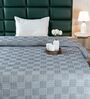 Blue Bedspread Huck Lace Pattern Single Bedspread With 1 Pillow Cover