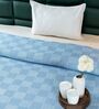Blue Bedspread Huck Lace Pattern Single Bedspread With 1 Pillow Cover