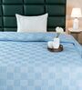 Blue Bedspread Huck Lace Pattern Single Bedspread With 1 Pillow Cover