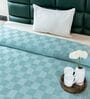 Green Bedspread Huck Lace Pattern Single Bedspread With 1 Pillow Cover