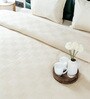 Beige Bedspread Huck Lace Pattern Queen sized Bedspread With 2 Pillow Covers