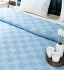 Blue Bedspread Huck Lace Pattern Queen sized Bedspread With 2 Pillow Covers