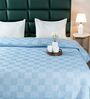 Blue Bedspread Huck Lace Pattern Queen sized Bedspread With 2 Pillow Covers
