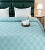 Green Bedspread Huck Lace Pattern Queen sized Bedspread With 2 Pillow Covers