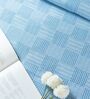 Blue Bedspread Huck Lace Pattern Queen sized Bedspread With 2 Pillow Covers