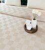 Beige Bedspread Huck Lace Pattern King Sized Bedspread With 2 Pillow Covers