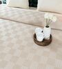 Beige Bedspread Huck Lace Pattern Queen sized Bedspread With 2 Pillow Covers