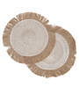 Pure Cotton Solid Pattern Table Runners, Frilled Edges, Reversible, 2-Pack