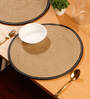 Pure Cotton Solid Pattern Table Runners, Leather-Bound, 1-Pack