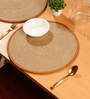 Pure Cotton Solid Pattern Table Runners, Leather-Bound, 2-Pack