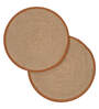 Pure Cotton Solid Pattern Table Runners, Leather-Bound, 2-Pack