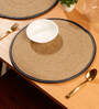 Pure Cotton Solid Pattern Table Runners, Leather-Bound, 2-Pack