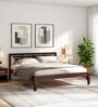 Pure Everly Solid Wood King Size Bed In Walnut Colour