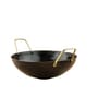 Pure Iron Flat Bottom Kadai 10 Inch Heavy Gauge Iron Cookware