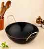 Pure Iron Flat Bottom Kadai 10 Inch Heavy Gauge Iron Cookware