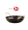 Pure Iron Kadai (Wok) | 10 Inch Heavy Iron Cookware | Even Heat Distribution | Riveted Handles | Gas Stove Compatible