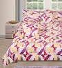 Purple & Beige Geometric 210 TC Cotton 6 Pieces Bedding Set Collection