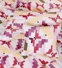 Purple & Beige Geometric 210 TC Cotton 6 Pieces Bedding Set Collection