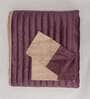 Purple & Cream Polyester 150 GSM AC Room Double Bed Quilt and 2 Pillow Sham