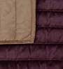 Purple & Cream Polyester 150 GSM AC Room Double Bed Quilt and 2 Pillow Sham